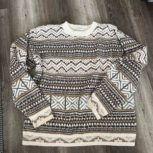 Geometric patterned thick sweater